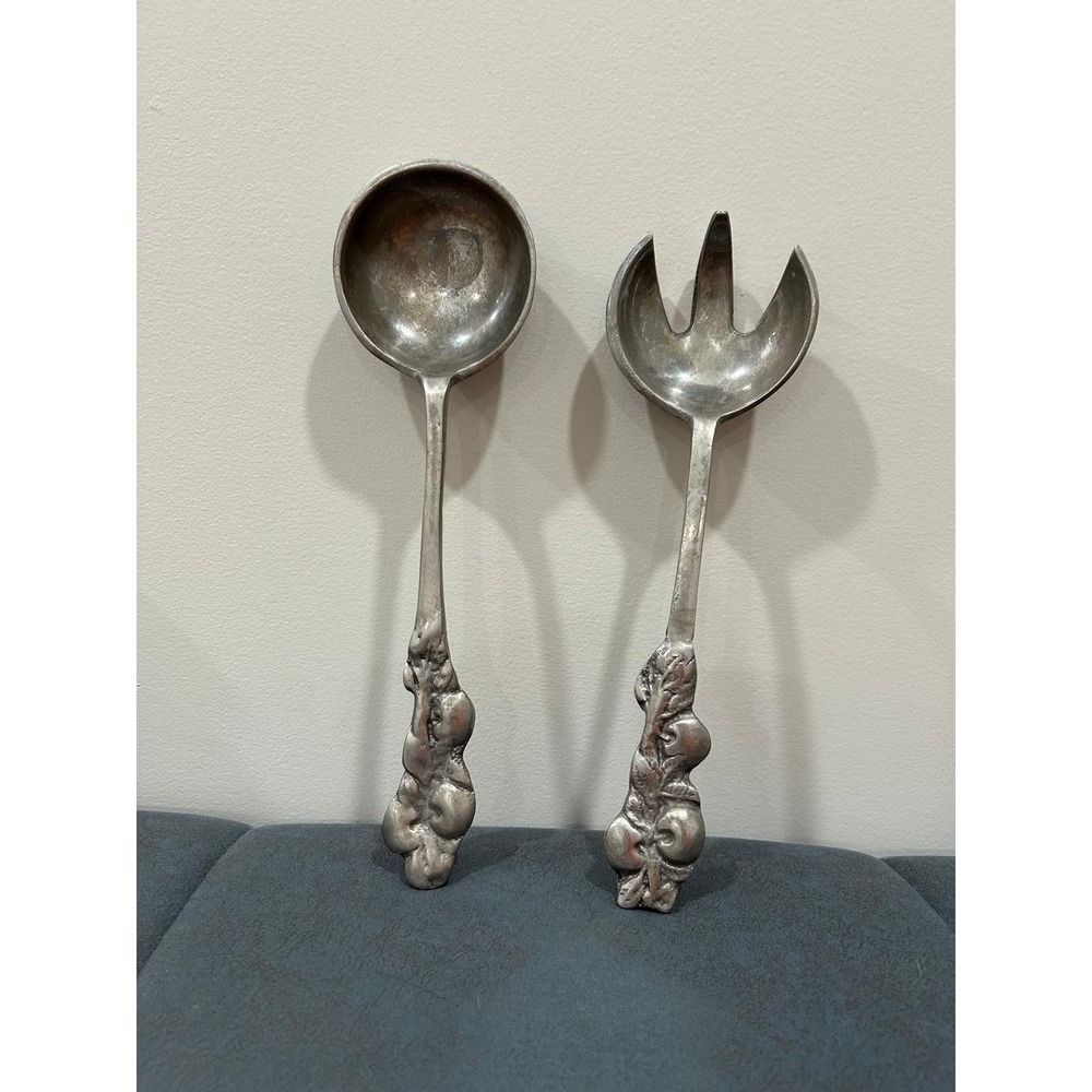 Vintage hand-cast aluminum salad serving
